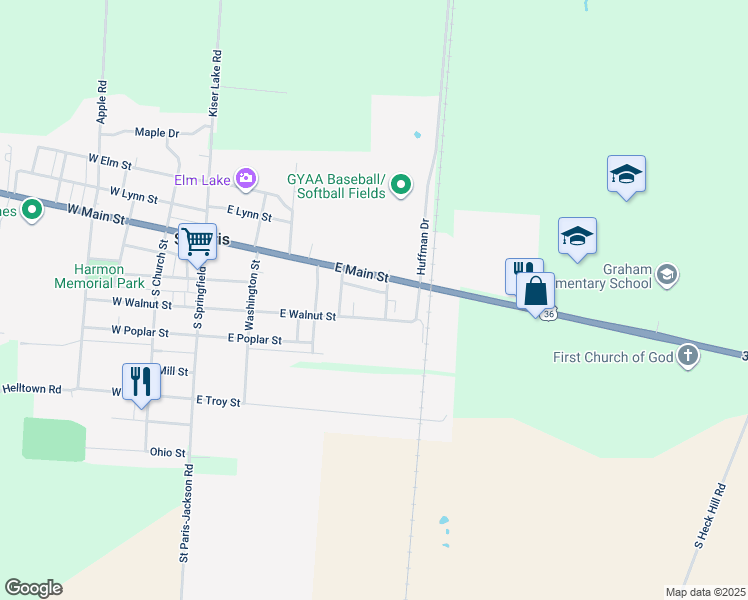 map of restaurants, bars, coffee shops, grocery stores, and more near 437 Saint Claire Street in Saint Paris