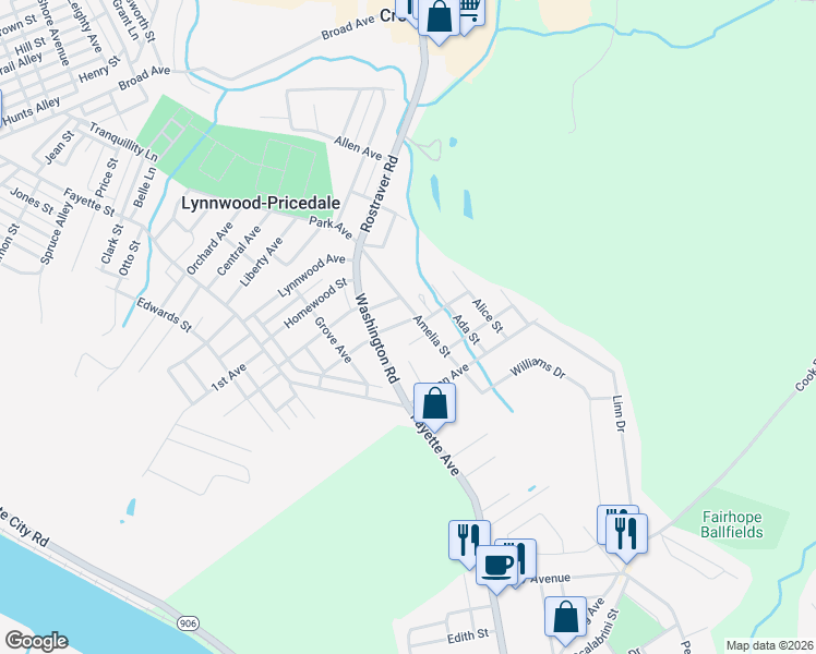 map of restaurants, bars, coffee shops, grocery stores, and more near 210 Sherwood Street in Belle Vernon