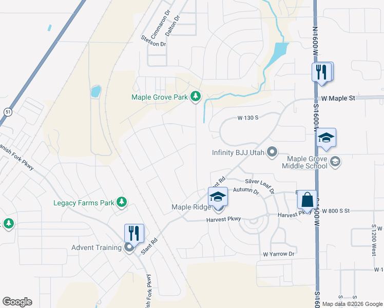 map of restaurants, bars, coffee shops, grocery stores, and more near 457 South Doubleday Street in Mapleton