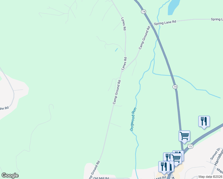 map of restaurants, bars, coffee shops, grocery stores, and more near 24 Mountain Side Road in Dillsburg