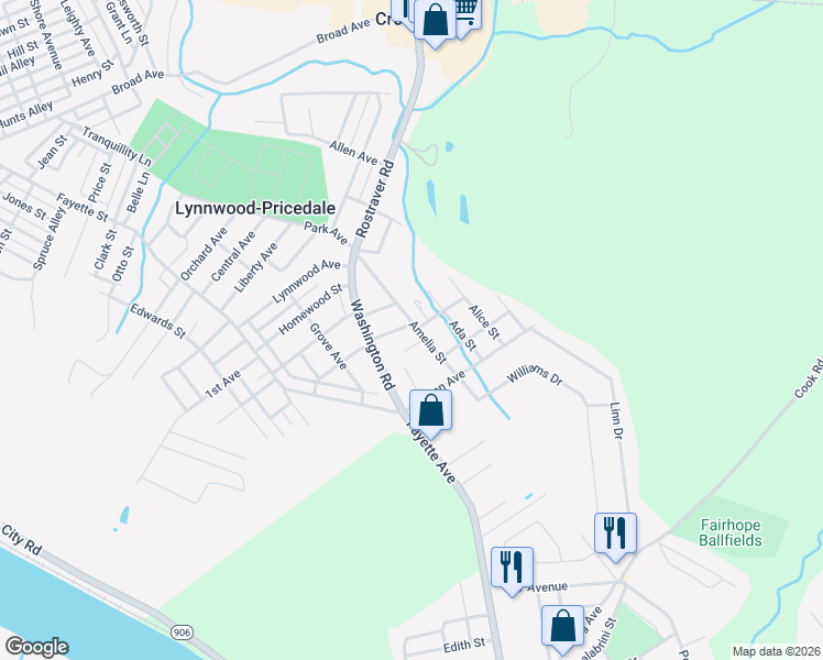 map of restaurants, bars, coffee shops, grocery stores, and more near 210 Sherwood Street in Belle Vernon