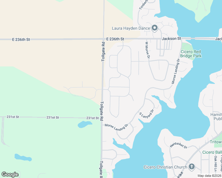 map of restaurants, bars, coffee shops, grocery stores, and more near 23101-23299 Tollgate Road in Cicero
