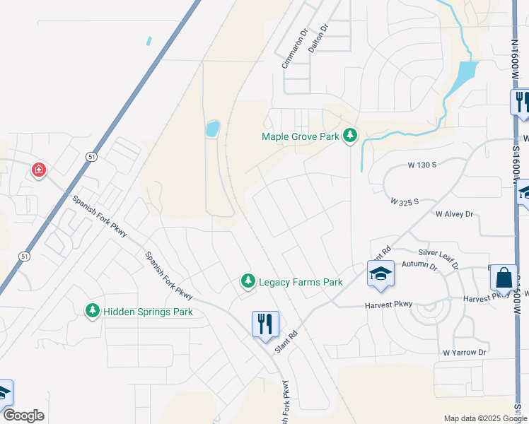 map of restaurants, bars, coffee shops, grocery stores, and more near 6231 Slant Road in Mapleton