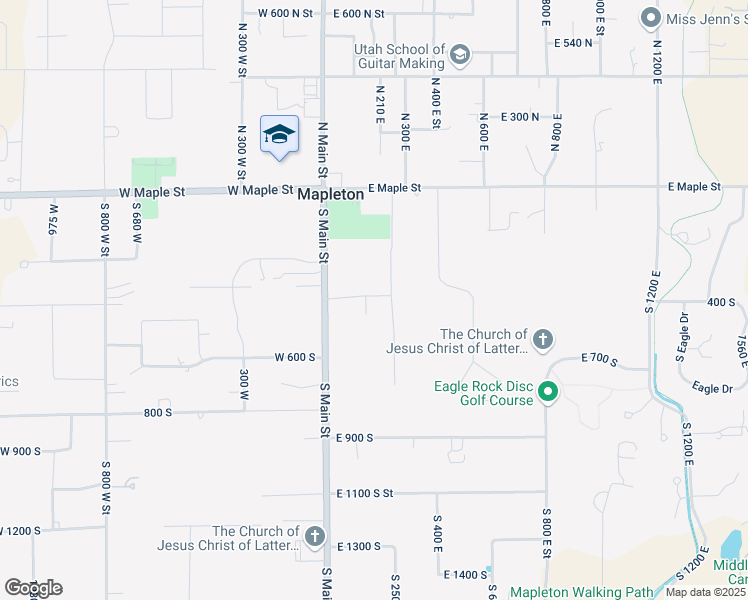 map of restaurants, bars, coffee shops, grocery stores, and more near 423 South 150 East in Mapleton
