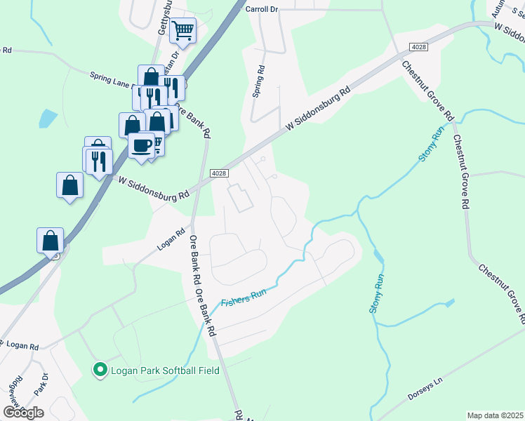 map of restaurants, bars, coffee shops, grocery stores, and more near 122 Stonebridge Drive in Dillsburg