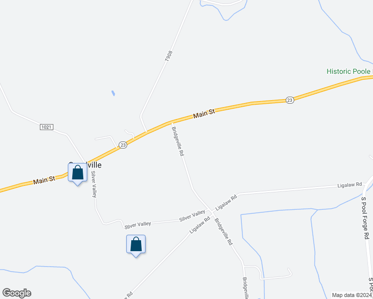 map of restaurants, bars, coffee shops, grocery stores, and more near 123 Bridgeville Road in East Earl