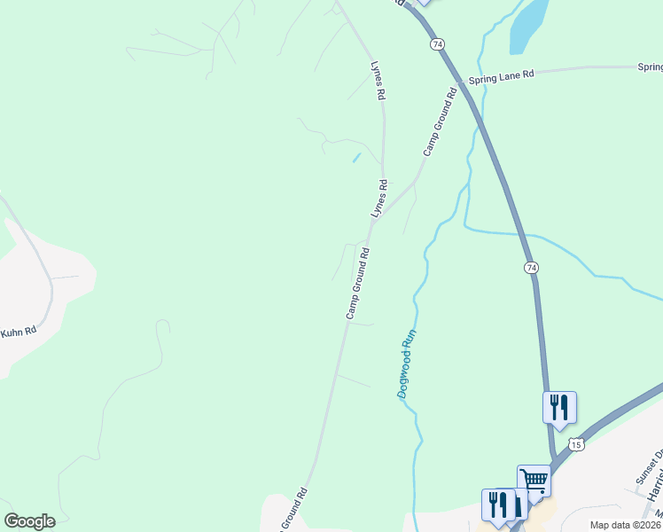 map of restaurants, bars, coffee shops, grocery stores, and more near 24 Mountain Side Road in Dillsburg