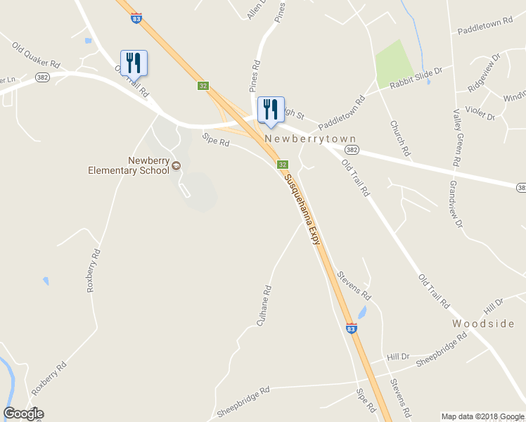 map of restaurants, bars, coffee shops, grocery stores, and more near 15 Culhane Road in York Haven