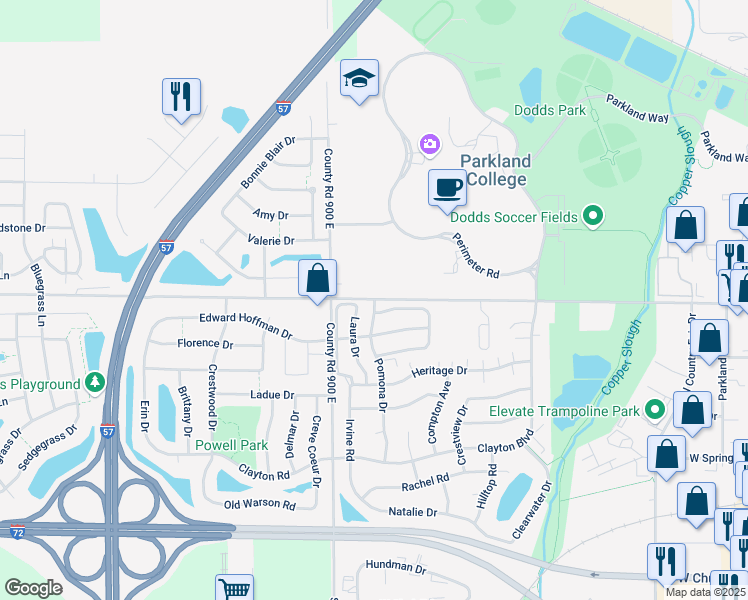 1188 Pomona Drive Champaign Il Walk Score Map Of Restaurants Bars Coffee S Grocery Ore Near 1188