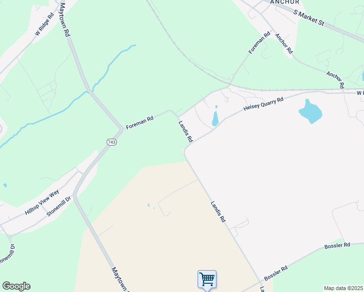 map of restaurants, bars, coffee shops, grocery stores, and more near 1125 Landis Road in Elizabethtown
