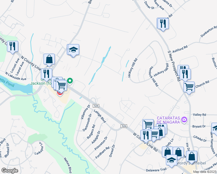 map of restaurants, bars, coffee shops, grocery stores, and more near 2 Kathleen Drive in Jackson Township