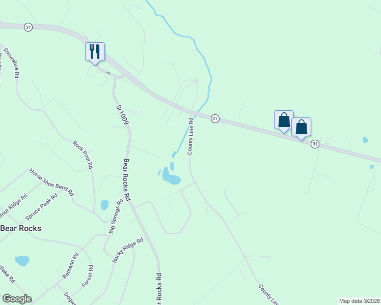 map of restaurants, bars, coffee shops, grocery stores, and more near 150 County Line Road in Acme