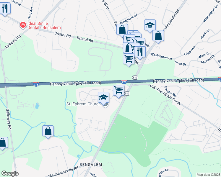 map of restaurants, bars, coffee shops, grocery stores, and more near 11 Liberty Circle in Coopersburg