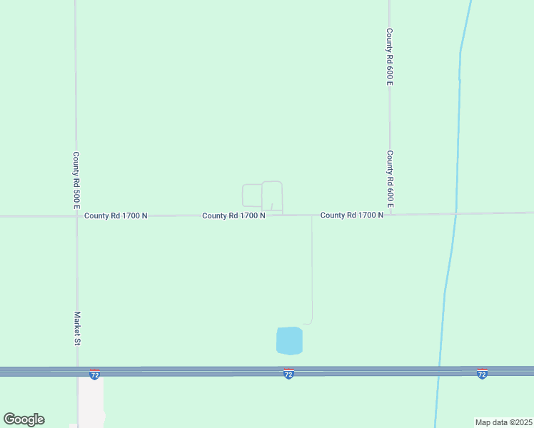 map of restaurants, bars, coffee shops, grocery stores, and more near 560 County Road 1700 North in Champaign