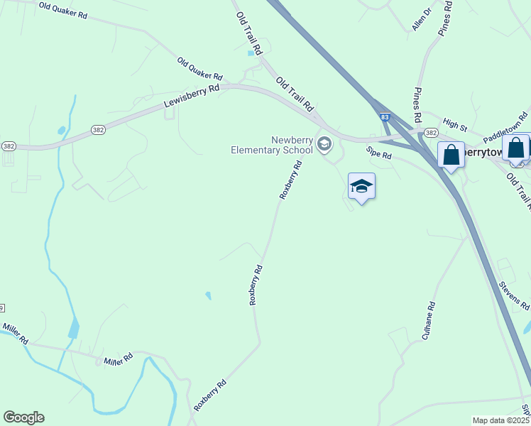 map of restaurants, bars, coffee shops, grocery stores, and more near 145 Roxberry Road in York Haven