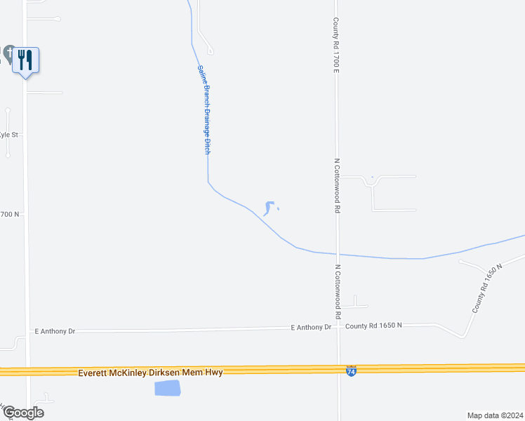 map of restaurants, bars, coffee shops, grocery stores, and more near 1469 North Cottonwood Road in Urbana