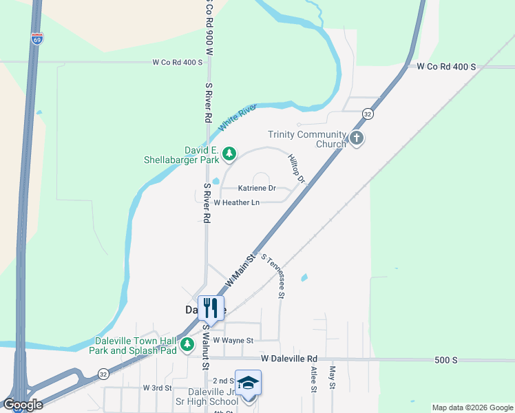 map of restaurants, bars, coffee shops, grocery stores, and more near 14203 West Heather Lane in Daleville