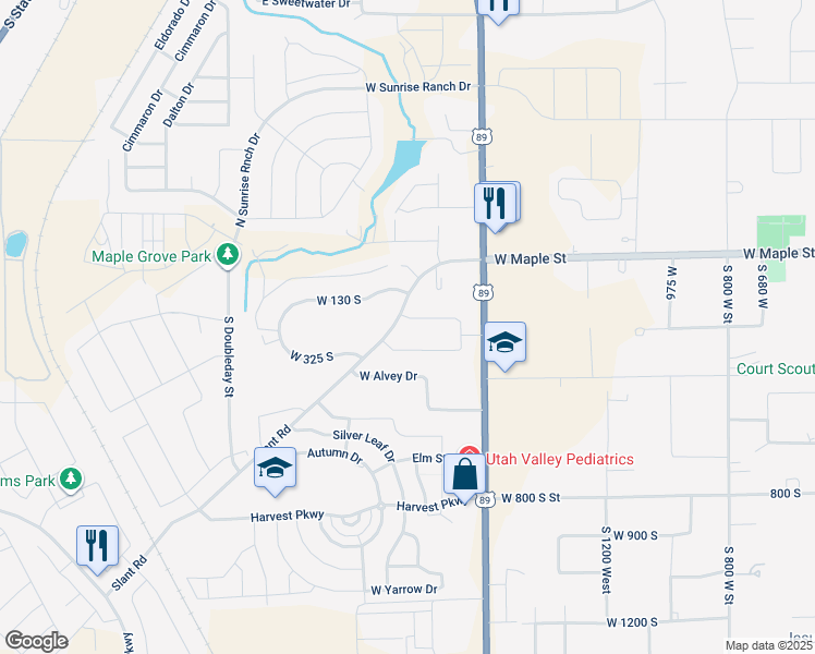 map of restaurants, bars, coffee shops, grocery stores, and more near 1809 West 200 South in Mapleton