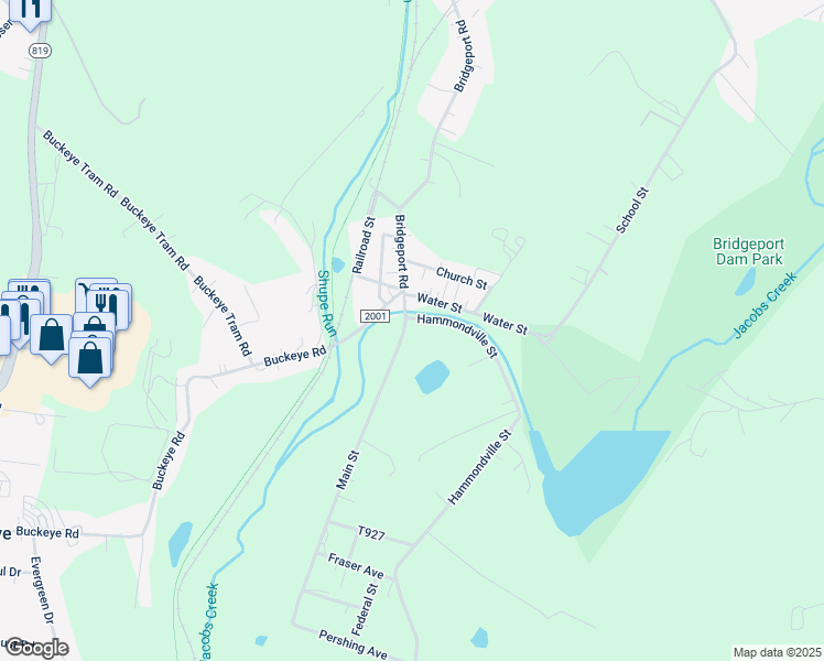 map of restaurants, bars, coffee shops, grocery stores, and more near 2197 West Main Street in Mount Pleasant