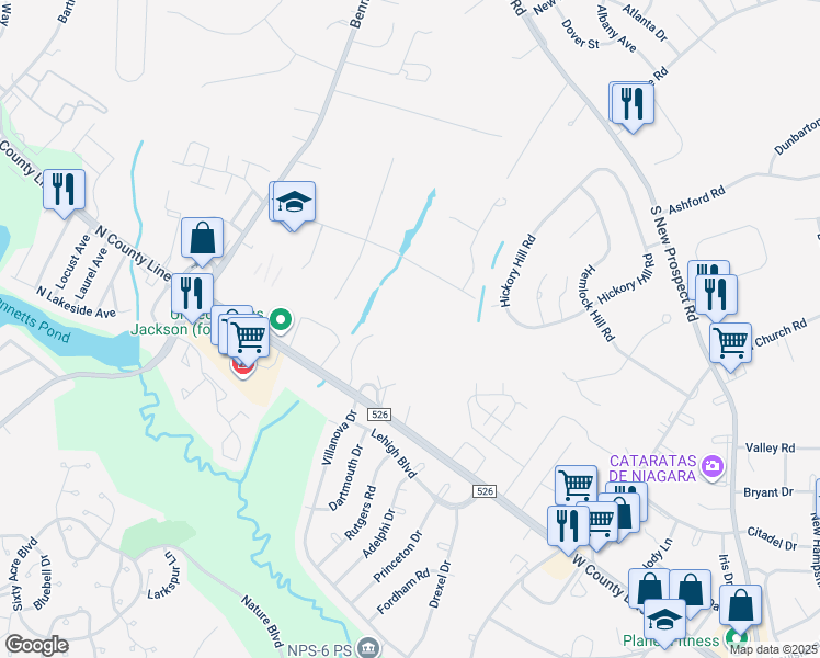 map of restaurants, bars, coffee shops, grocery stores, and more near 2 Kathleen Drive in Jackson Township