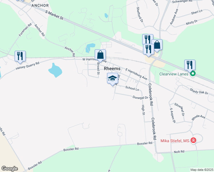 map of restaurants, bars, coffee shops, grocery stores, and more near 130 Alida Street in Elizabethtown