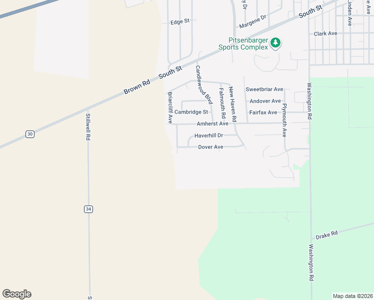 map of restaurants, bars, coffee shops, grocery stores, and more near 1721 Dover Ave in Piqua