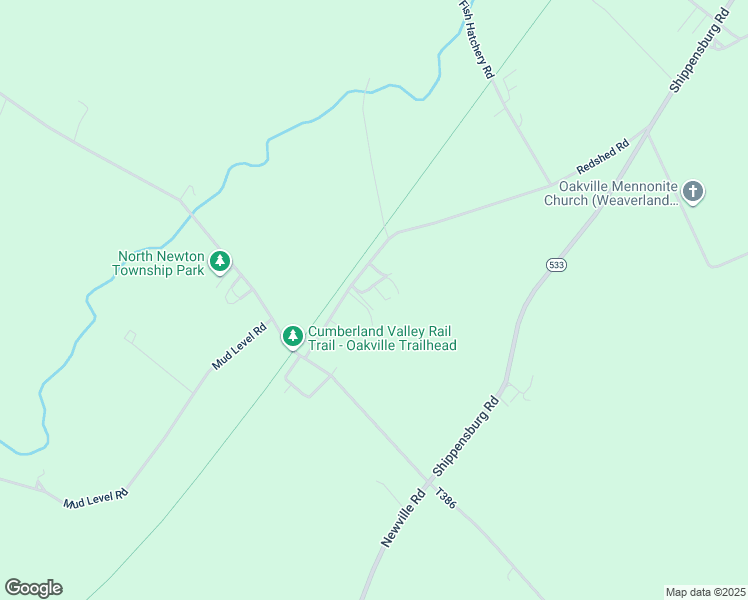 map of restaurants, bars, coffee shops, grocery stores, and more near 3 Oaklawn Dr in Shippensburg