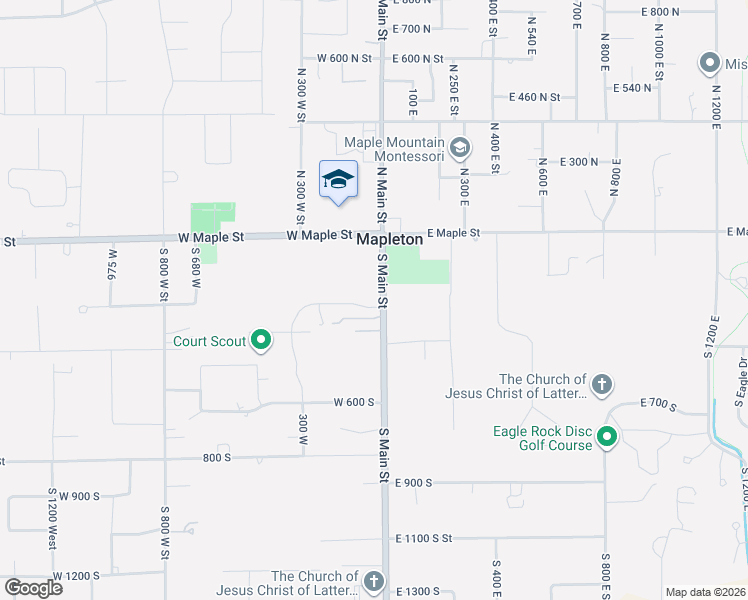 map of restaurants, bars, coffee shops, grocery stores, and more near 237 South Main Street in Mapleton