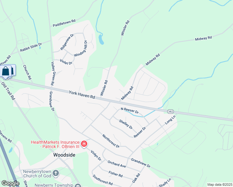 map of restaurants, bars, coffee shops, grocery stores, and more near 687 Midway Road in York Haven