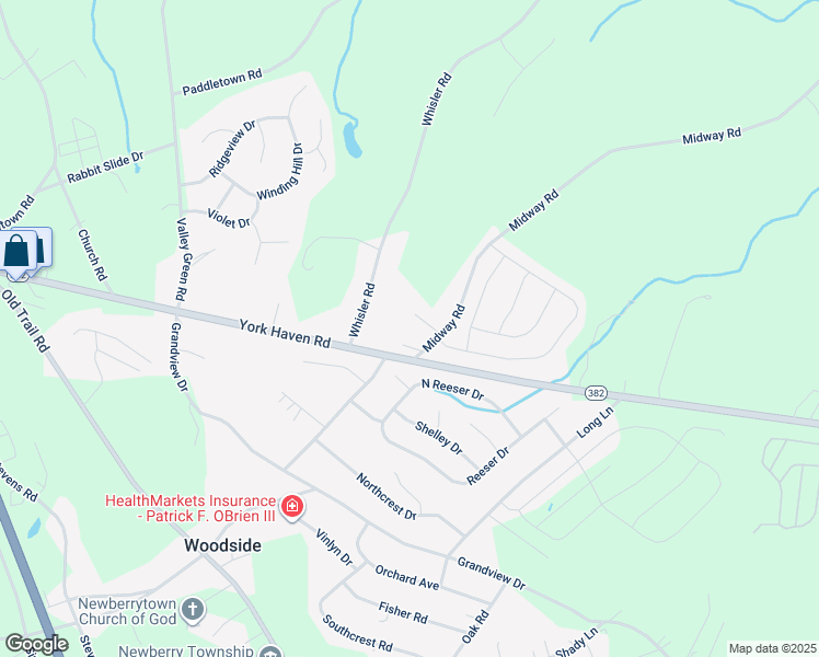 map of restaurants, bars, coffee shops, grocery stores, and more near 687 Midway Road in York Haven