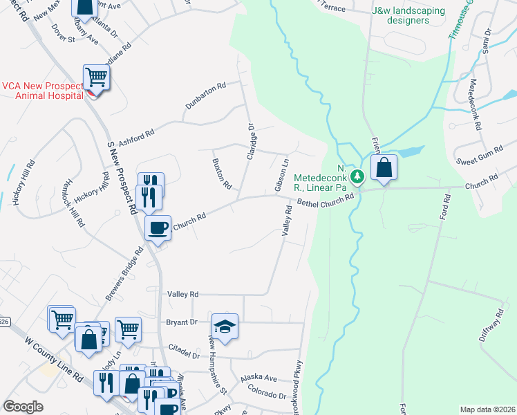 map of restaurants, bars, coffee shops, grocery stores, and more near 27 Valley Road in Jackson Township