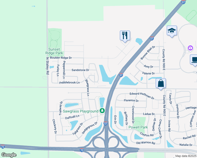 map of restaurants, bars, coffee shops, grocery stores, and more near 1202 Myrtle Beach Avenue in Champaign