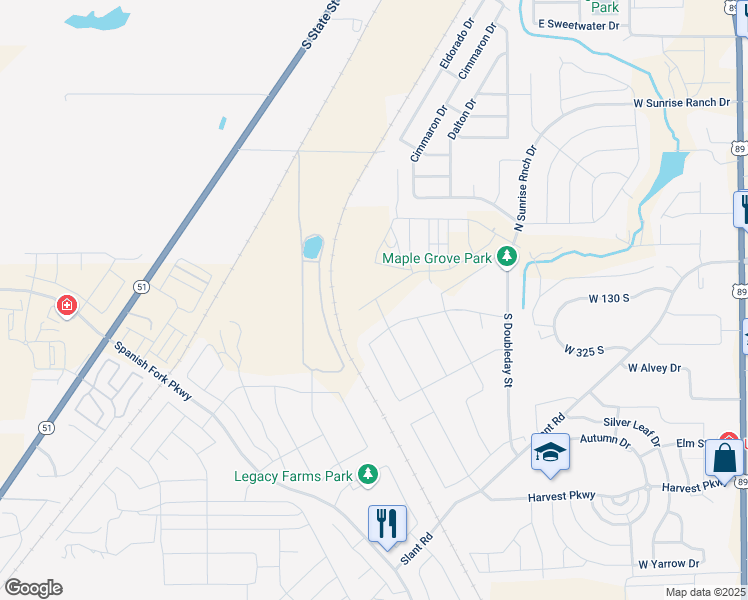 map of restaurants, bars, coffee shops, grocery stores, and more near 2711 West Aurora Avenue in Springville