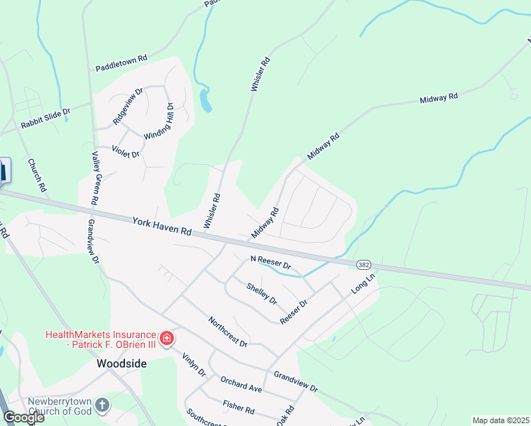 map of restaurants, bars, coffee shops, grocery stores, and more near 675 Midway Road in York Haven