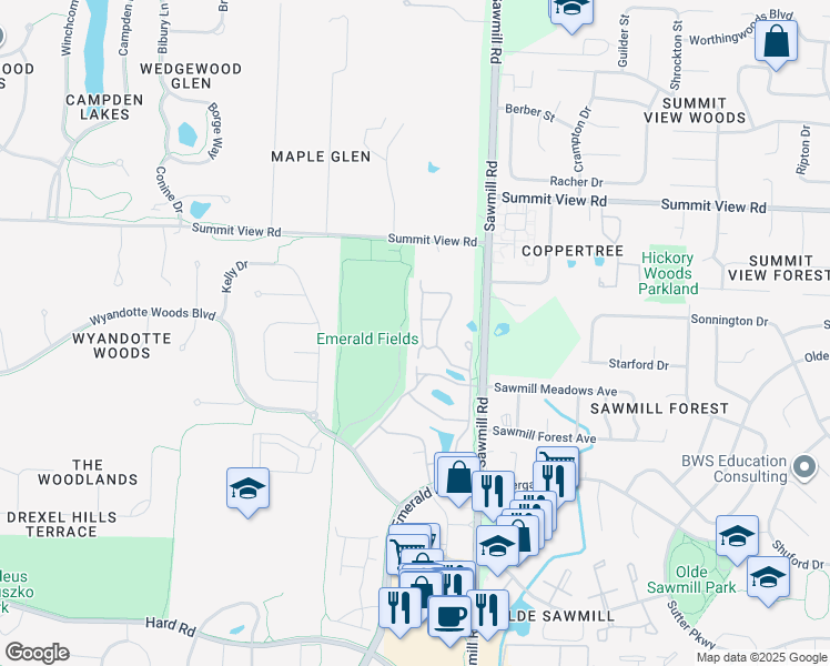 map of restaurants, bars, coffee shops, grocery stores, and more near 7869 Avaleen Circle South in Dublin