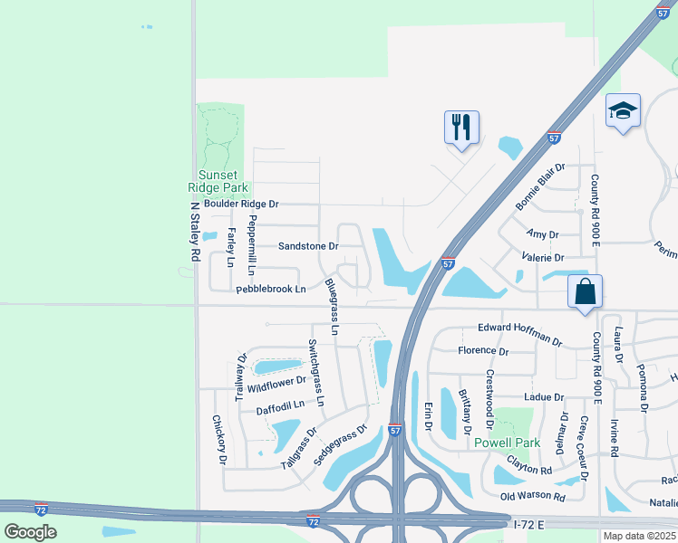 map of restaurants, bars, coffee shops, grocery stores, and more near 3724 Balcary Bay in Champaign