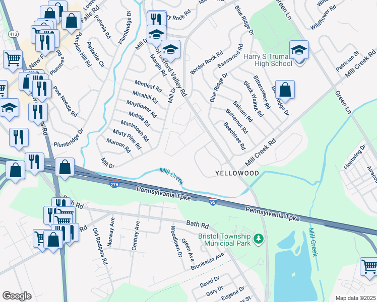 map of restaurants, bars, coffee shops, grocery stores, and more near 246 Colette Court in Levittown