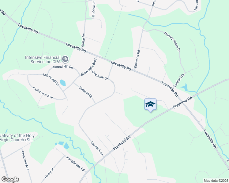 map of restaurants, bars, coffee shops, grocery stores, and more near 13 Overlook Drive in Jackson Township