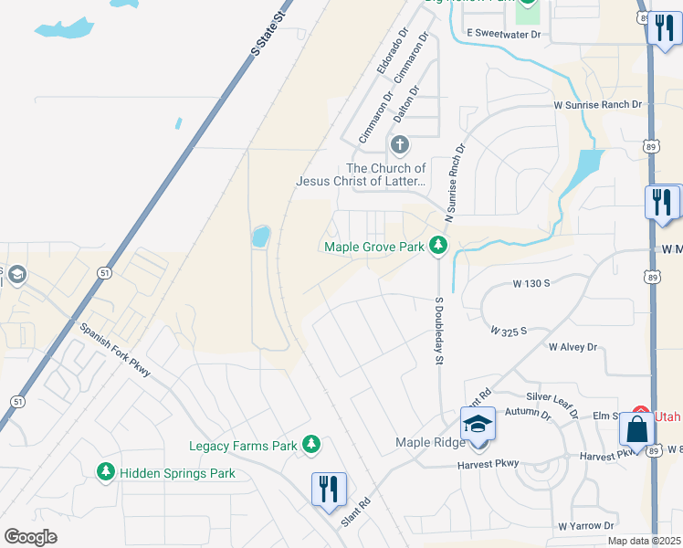 map of restaurants, bars, coffee shops, grocery stores, and more near 2743 West Aurora Avenue in Mapleton