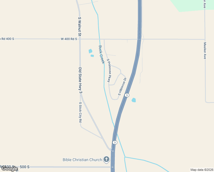 map of restaurants, bars, coffee shops, grocery stores, and more near 7009 South Primrose Parkway in Muncie