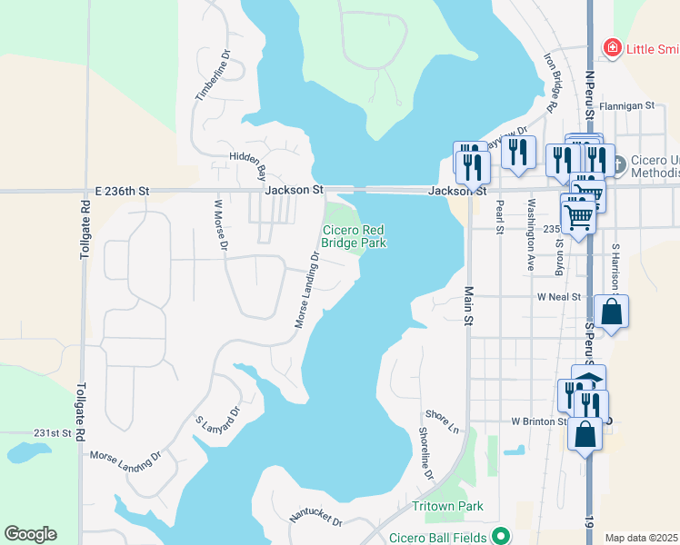 map of restaurants, bars, coffee shops, grocery stores, and more near 647 Coral Court in Cicero