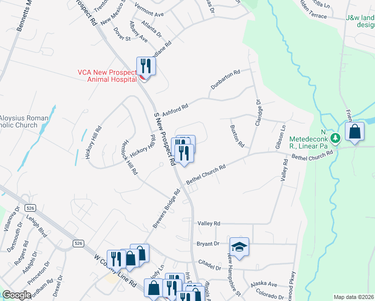 map of restaurants, bars, coffee shops, grocery stores, and more near 2 Pointe Circle in Jackson Township