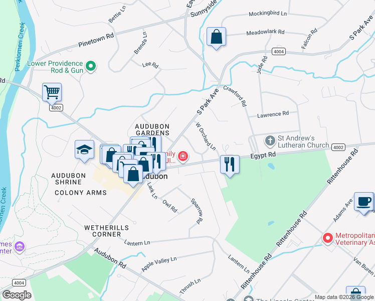 map of restaurants, bars, coffee shops, grocery stores, and more near 11 Culp Road in Eagleville