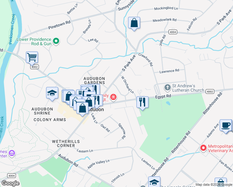 map of restaurants, bars, coffee shops, grocery stores, and more near 11 Culp Road in Eagleville