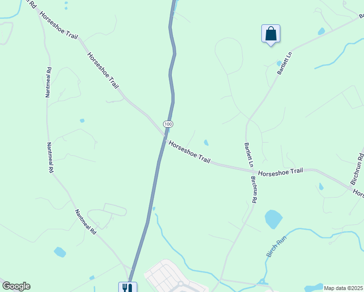 map of restaurants, bars, coffee shops, grocery stores, and more near 3081 Horseshoe Trail in Chester Springs