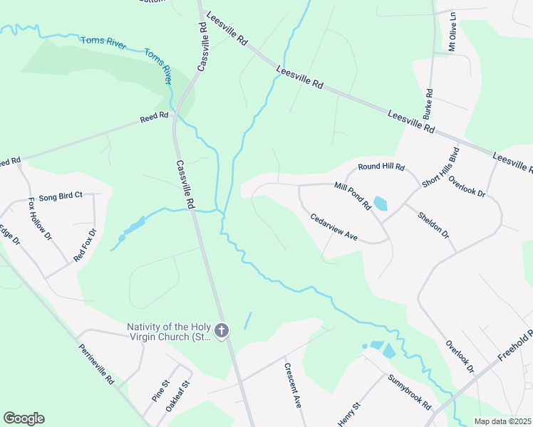 map of restaurants, bars, coffee shops, grocery stores, and more near 71 Mill Pond Road in Jackson Township