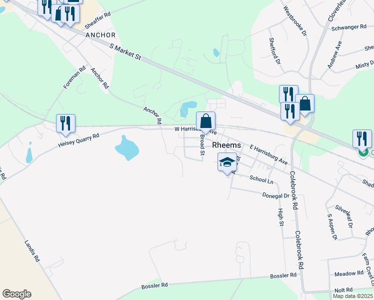 map of restaurants, bars, coffee shops, grocery stores, and more near 142 Heisey Avenue in Elizabethtown