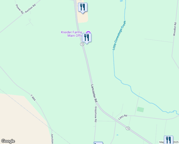 map of restaurants, bars, coffee shops, grocery stores, and more near 1263 Highway 72 in Manheim