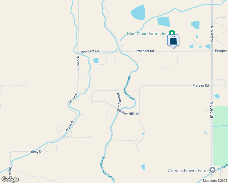 map of restaurants, bars, coffee shops, grocery stores, and more near 5690 Steeplechase Drive in Longmont