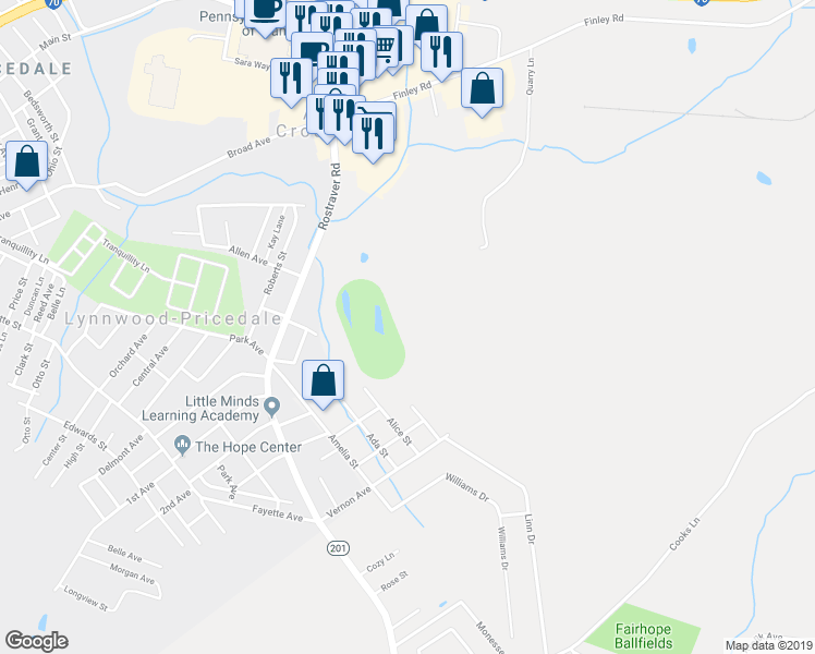 map of restaurants, bars, coffee shops, grocery stores, and more near in Westmoreland County